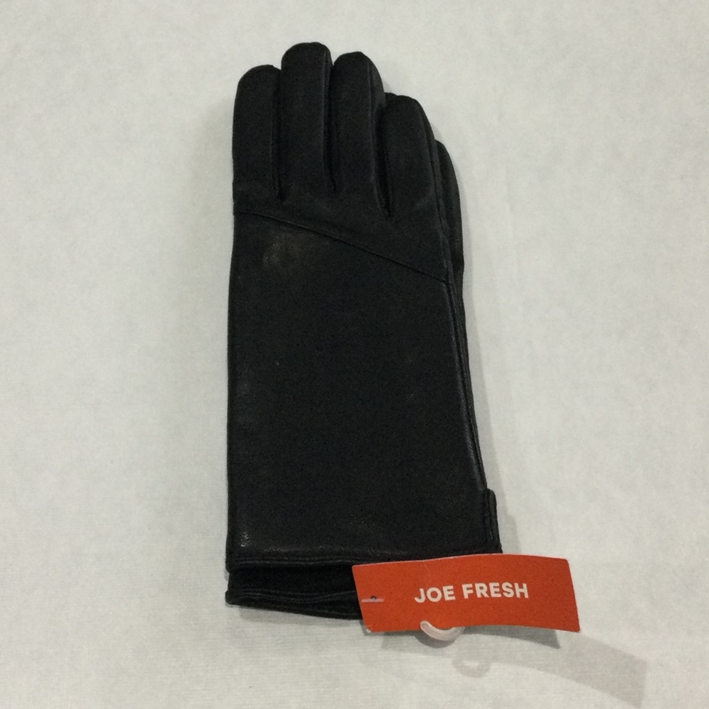 NWT Joe Fresh Women’s Classy Leather Black Gloves - Picture 3 of 4